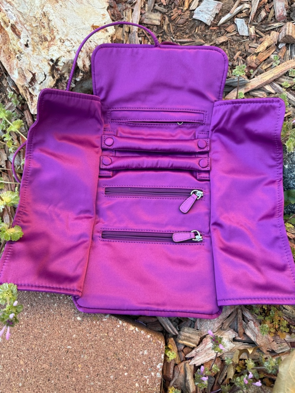COACH Mulberry Satin Travel Jewelry Organizer - Picture 7 of 12